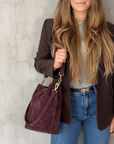 lepelou - leder - Shopper - BECCA – Leder Bucket Bag bordeaux - LPHBECBOR