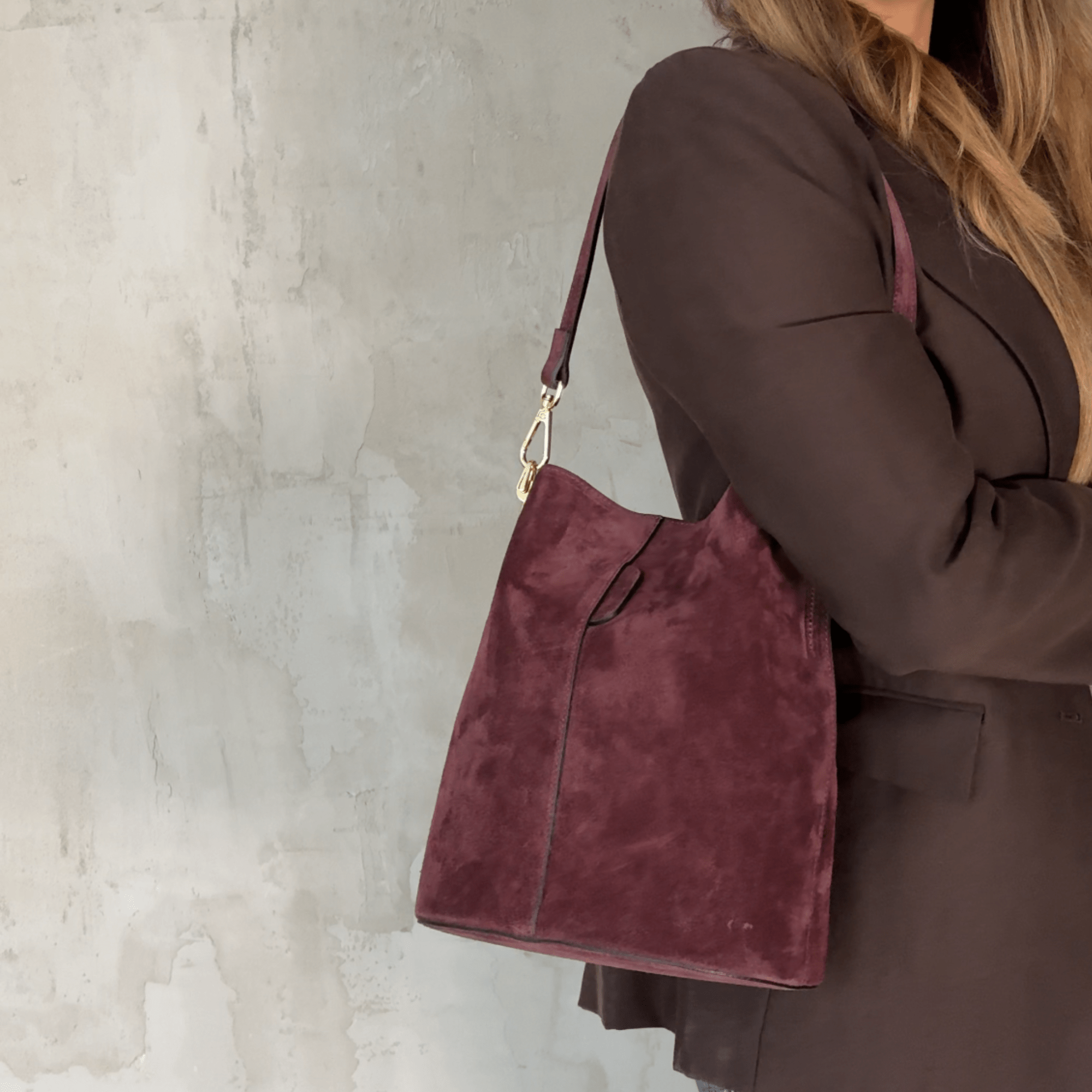 lepelou - leder - Shopper - BECCA – Leder Bucket Bag bordeaux - LPHBECBOR