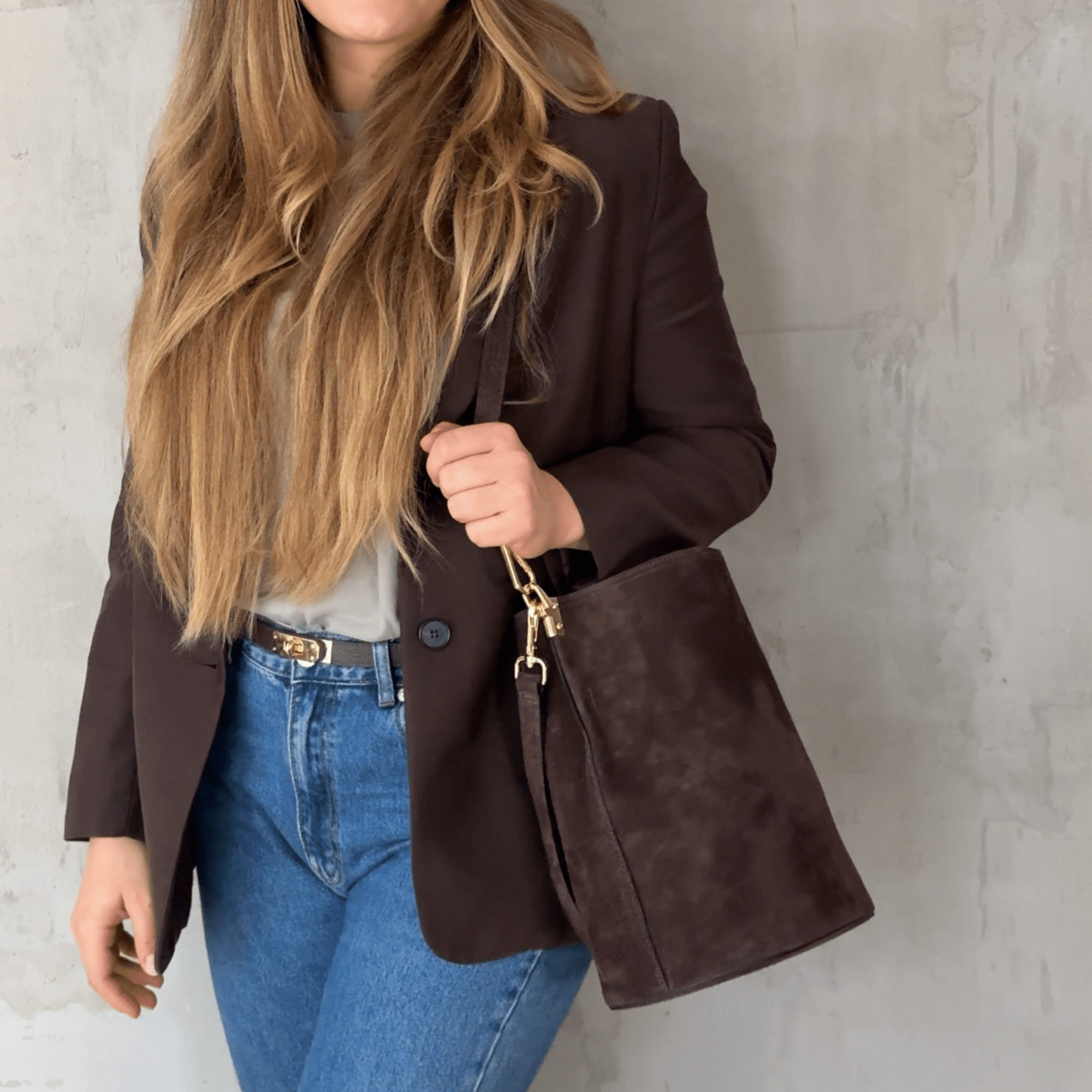 lepelou - leder - Shopper - BECCA – Leder Bucket Bag dunkelbraun - LPHBECDBR