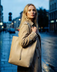 lepelou - leder - Shopper - MIA – Ledershopper beige - LPHMIABEIE