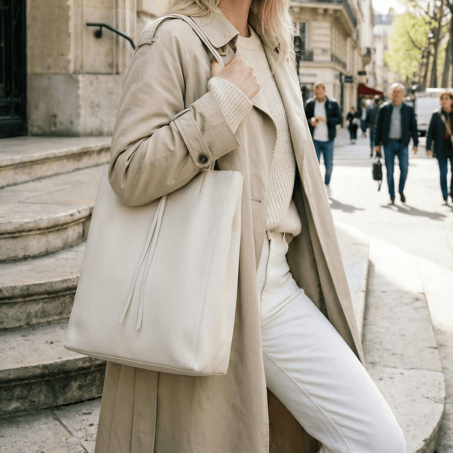 lepelou - leder - Shopper - MIA – Ledershopper creme - LPHMIACREE