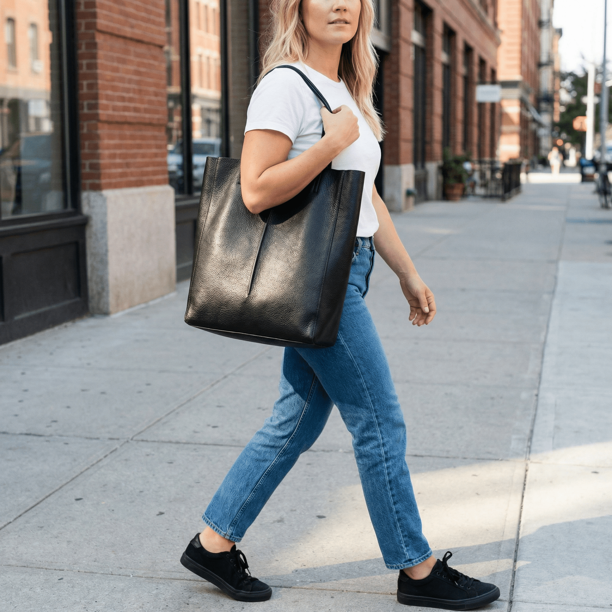 lepelou - leder - Shopper - MIA – Ledershopper schwarz - LPHMIASCHE