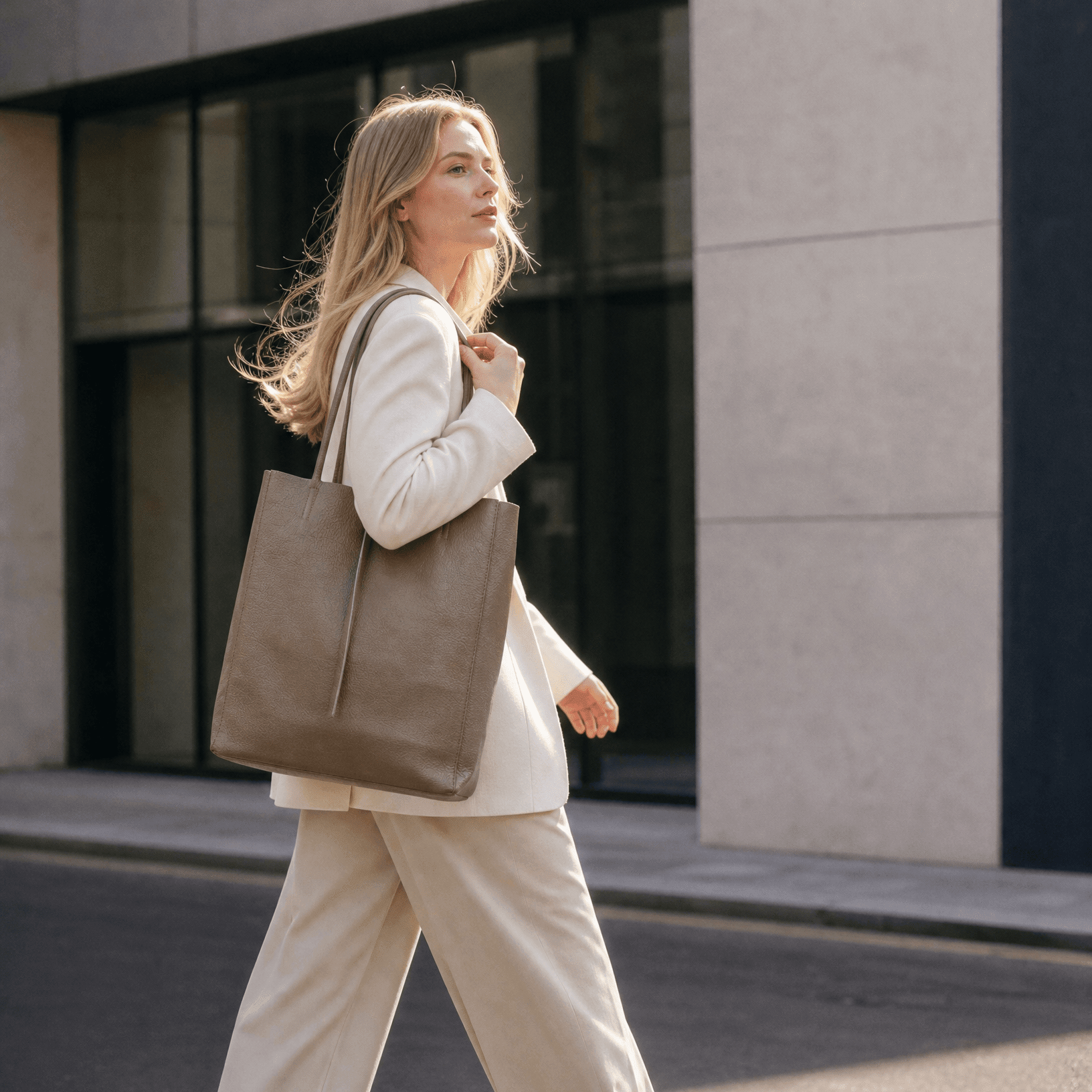 lepelou - leder - Shopper - MIA – Ledershopper taupe - LPHMIATAUE