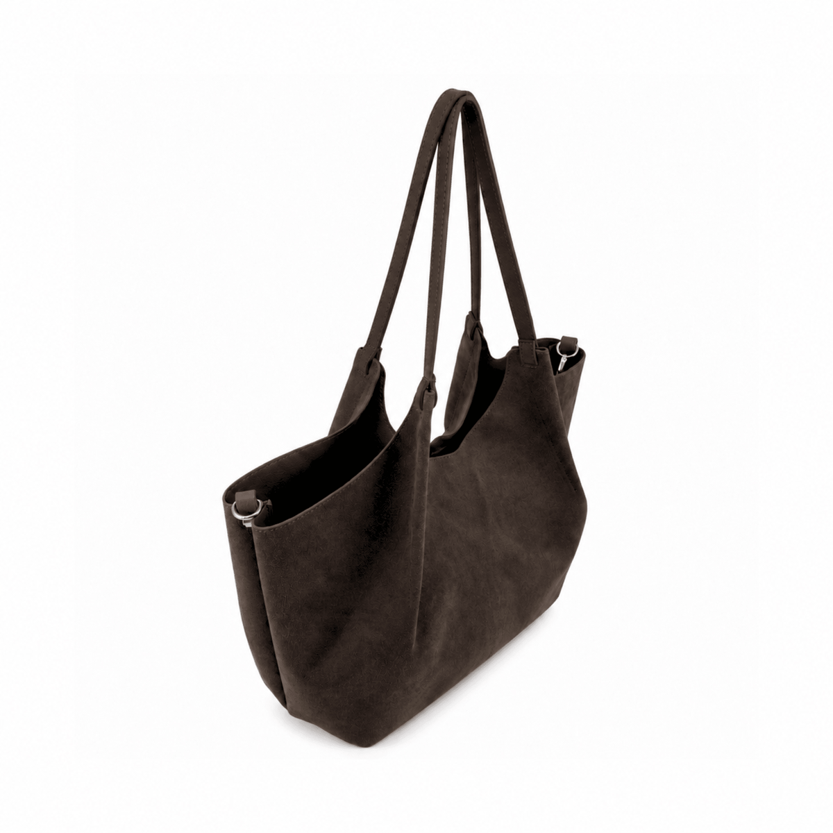 lepelou-leder-Shopper-Wildleder Shopper IRA dunkelbraun -