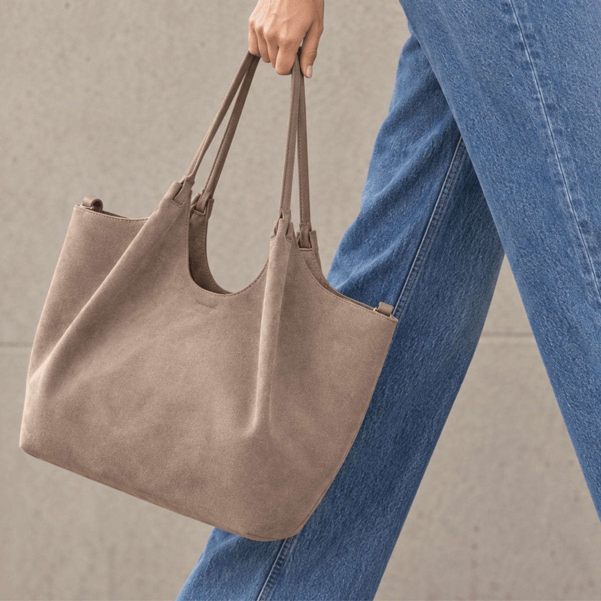lepelou-leder-Shopper-Wildleder Shopper IRA taupe -