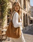 lepelou-leder-Shopper-Wildleder Shopper MILA cognac -LPHMILACOGE