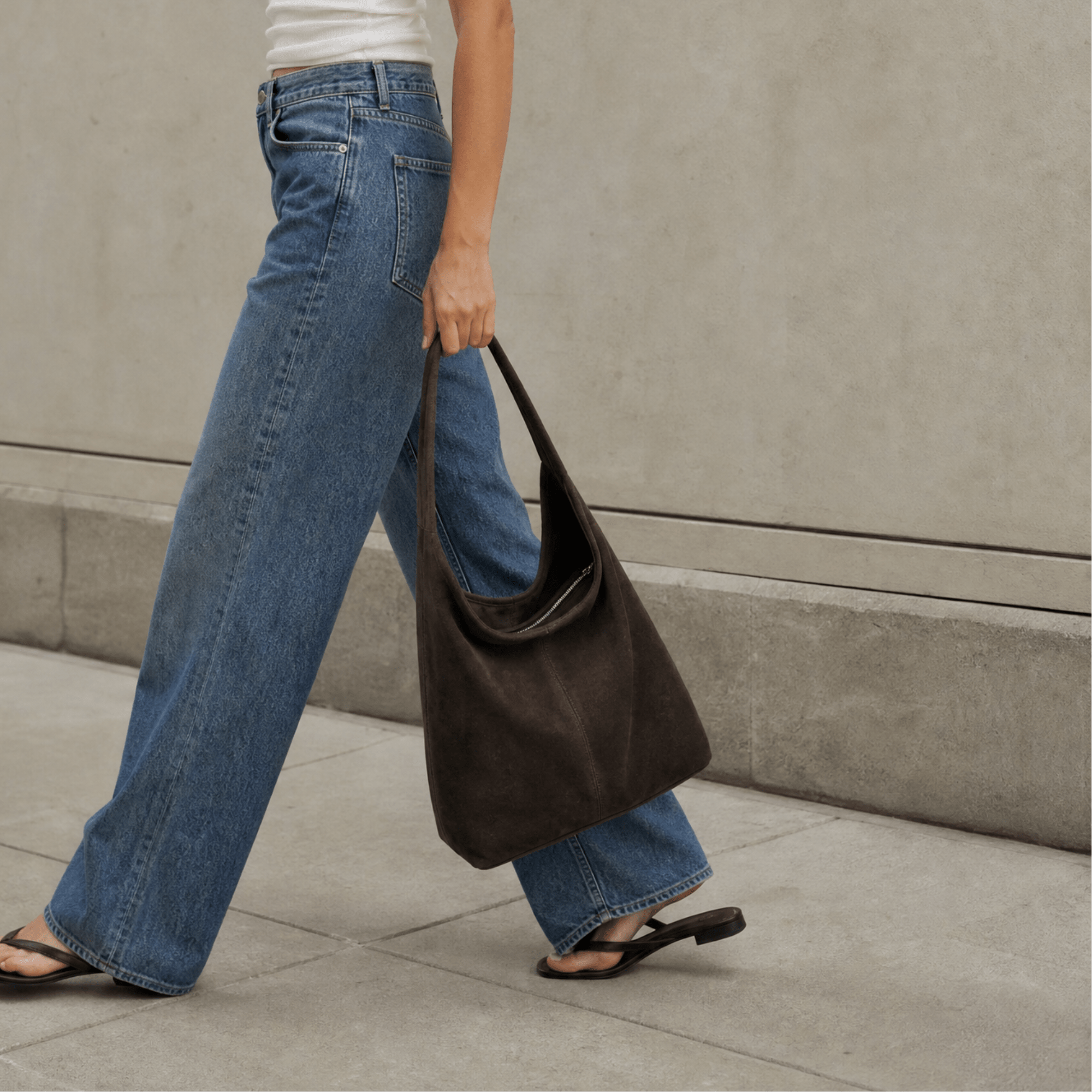 lepelou-leder-Shopper-Wildleder Shopper MILA dunkelbraun -LPHMILADBRE