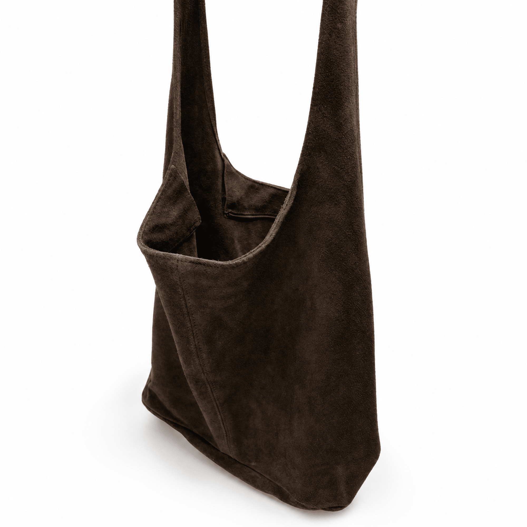 lepelou-leder-Shopper-Wildleder Shopper MILA dunkelbraun -LPHMILADBRE