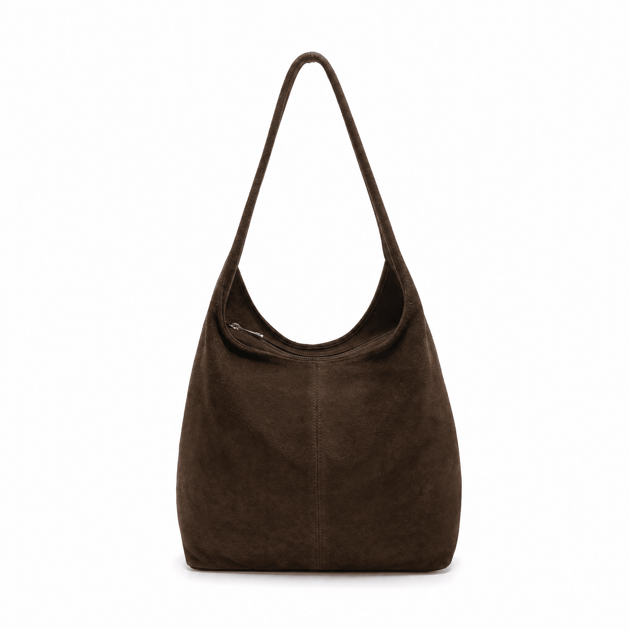 lepelou-leder-Shopper-Wildleder Shopper MILA dunkelbraun -LPHMILADBRE