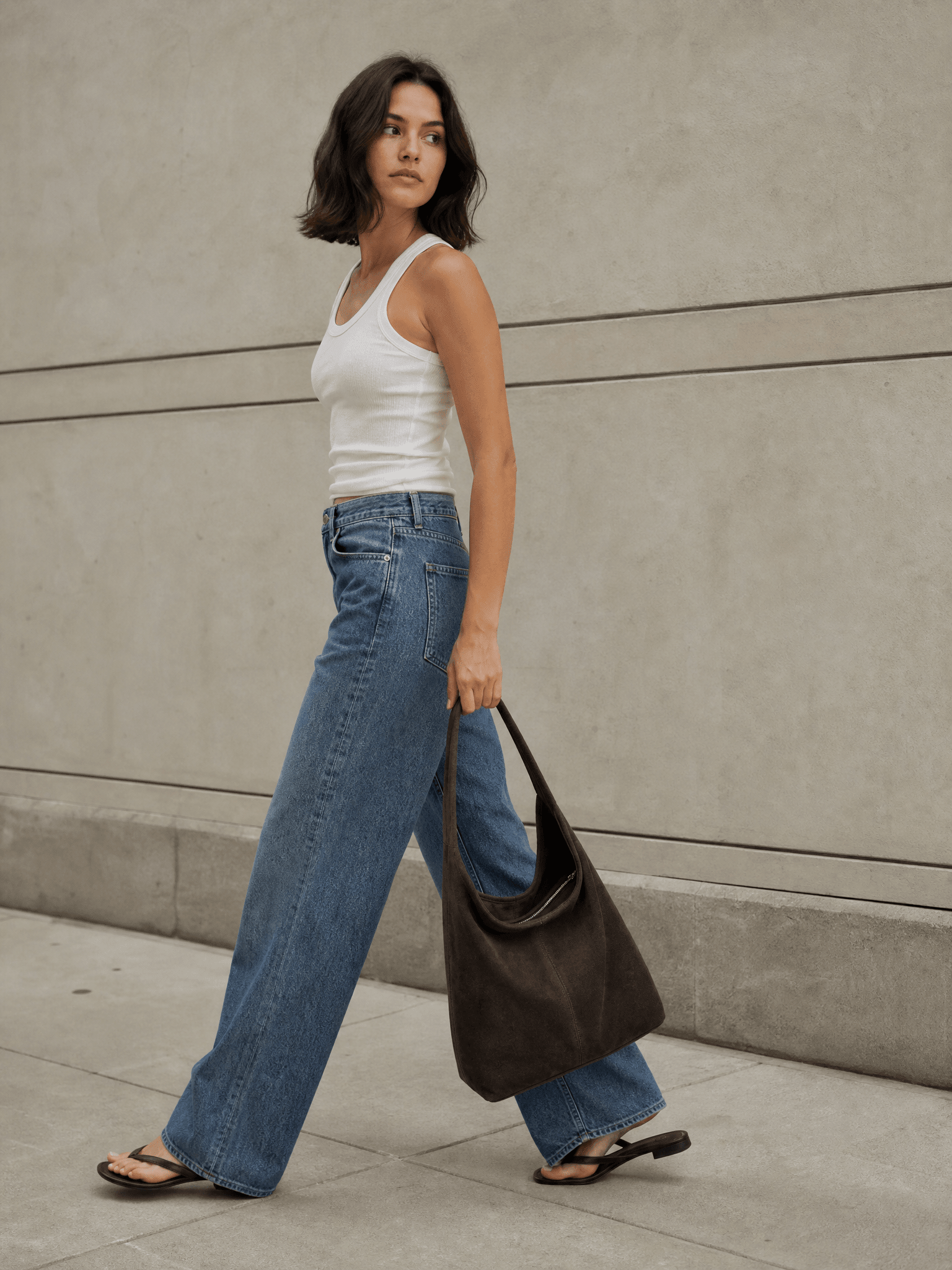 lepelou-leder-Shopper-Wildleder Shopper MILA dunkelbraun -LPHMILADBRE