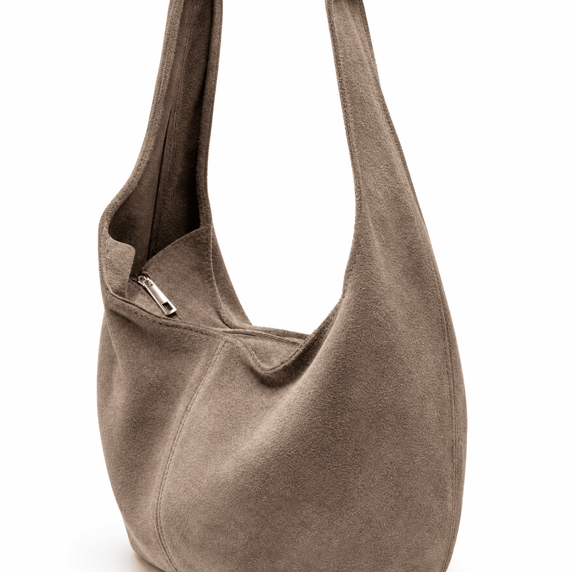 lepelou-leder-Shopper-Wildleder Shopper MILA taupe -LPHMILATAUE