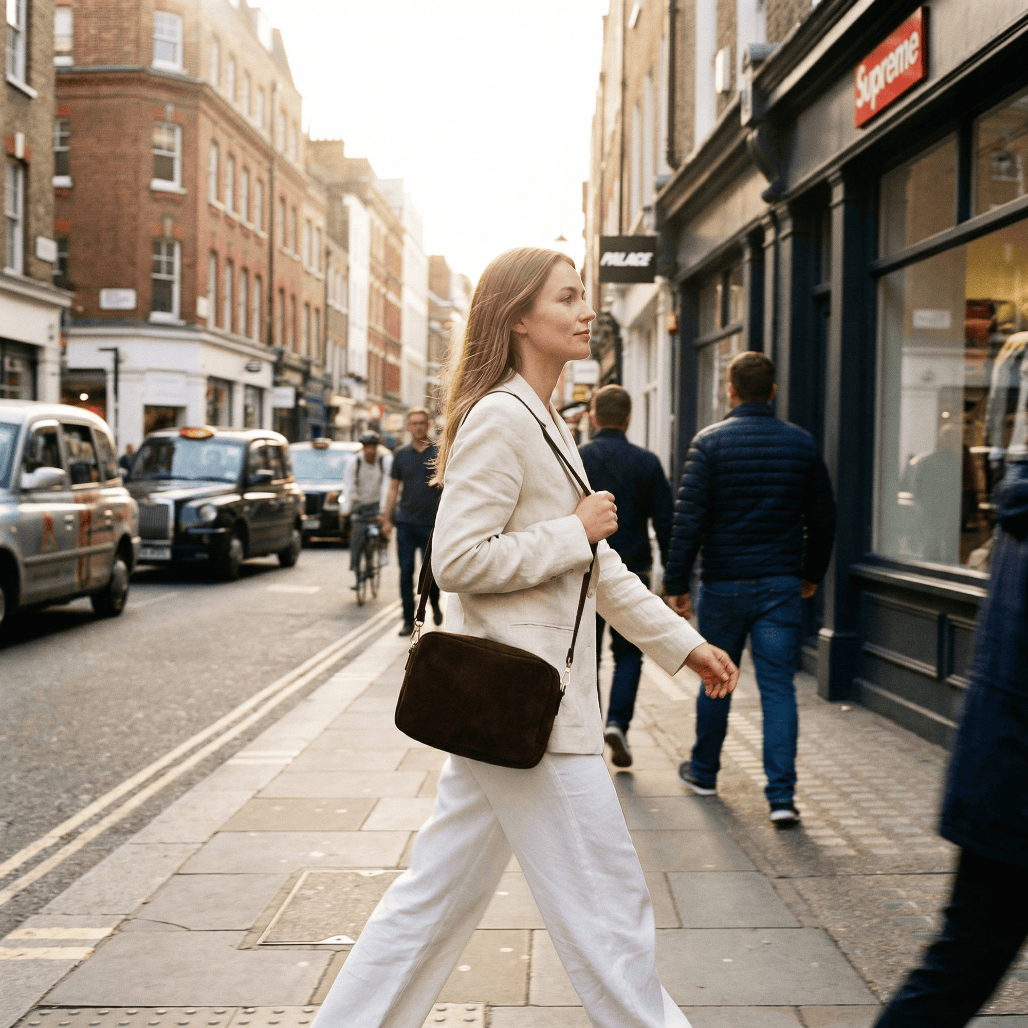 lepelou - leder - VIOLA – Wildleder Umhängetasche dunkelbraun - LPHVIODBR