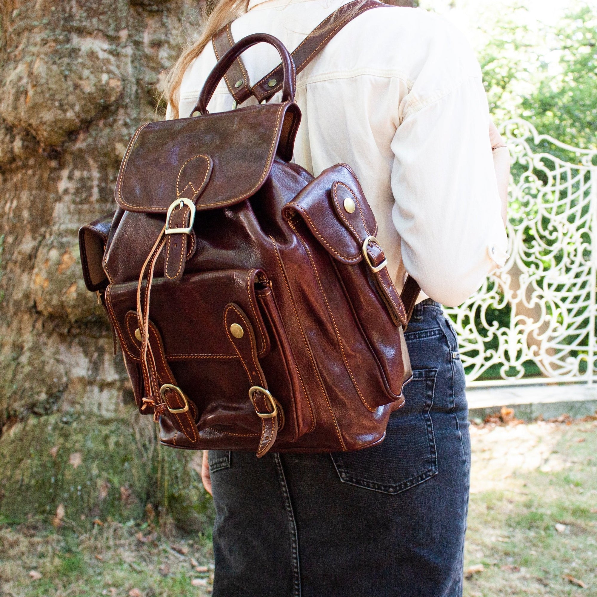 lepelou - leder - VITUS – Leder Rucksack dunkelbraun - 