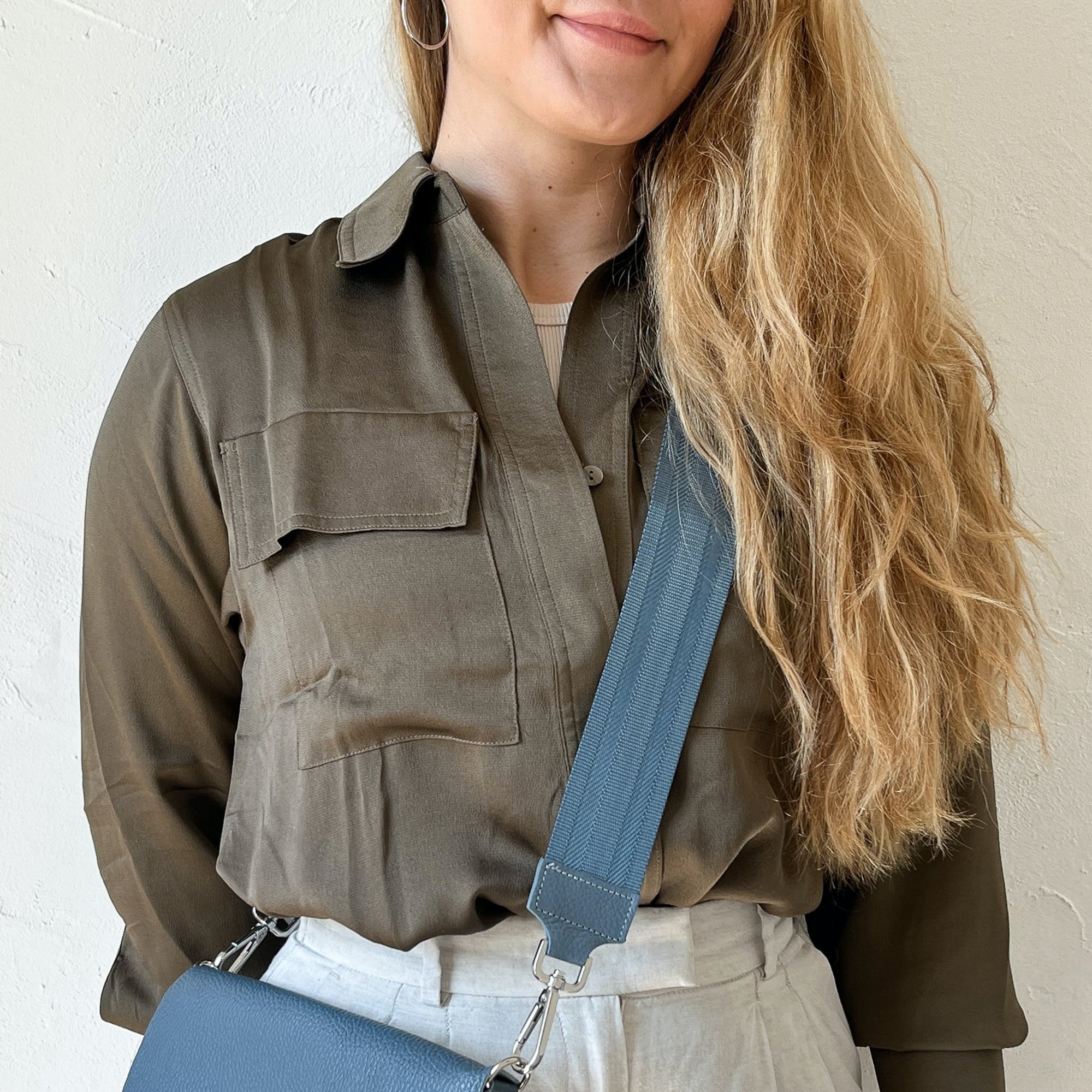 lepelou - leder - Wechselgurt - BELLA – Leder Taschengurt blau 2 - LPGBELBLA2
