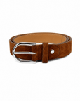 lepelou-leder - Wildleder Gürtel LIVIA cognac mit silberner Schnalle -