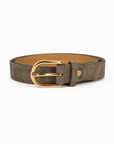 lepelou-leder - Wildleder Gürtel LIVIA taupe mit goldener Schnalle -