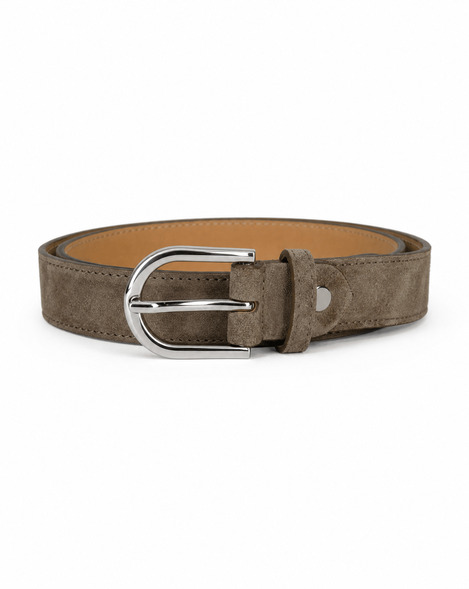lepelou-leder - Wildleder Gürtel LIVIA taupe mit silberner Schnalle -