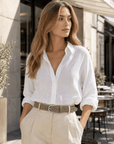 lepelou-leder - Wildleder Gürtel LIVIA taupe mit silberner Schnalle -