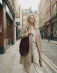 HANNA – Suede shoulder bag taupe