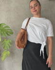 Wildleder Handtasche TARA cognac