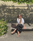 Wildleder Handtasche TARA dunkelbraun